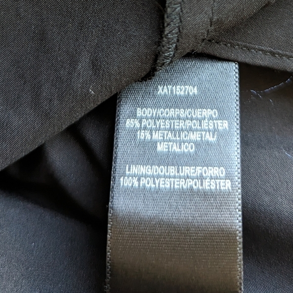 Halston Gray Blue Metallic Tailored Sleeveless Fit Flare Mini Dress V Neck- sz 0 - Picture 6 of 10